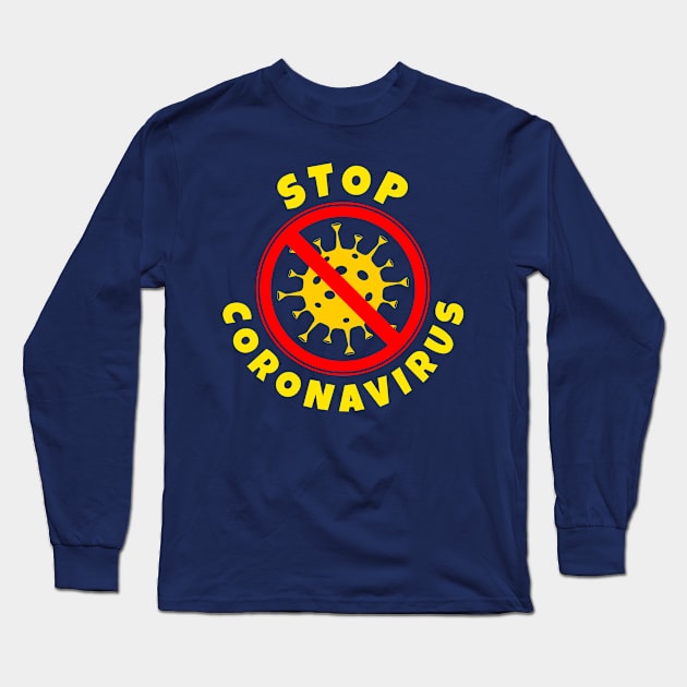 STOP Coronavirus Long Sleeve T-Shirt by Masahiro Lab